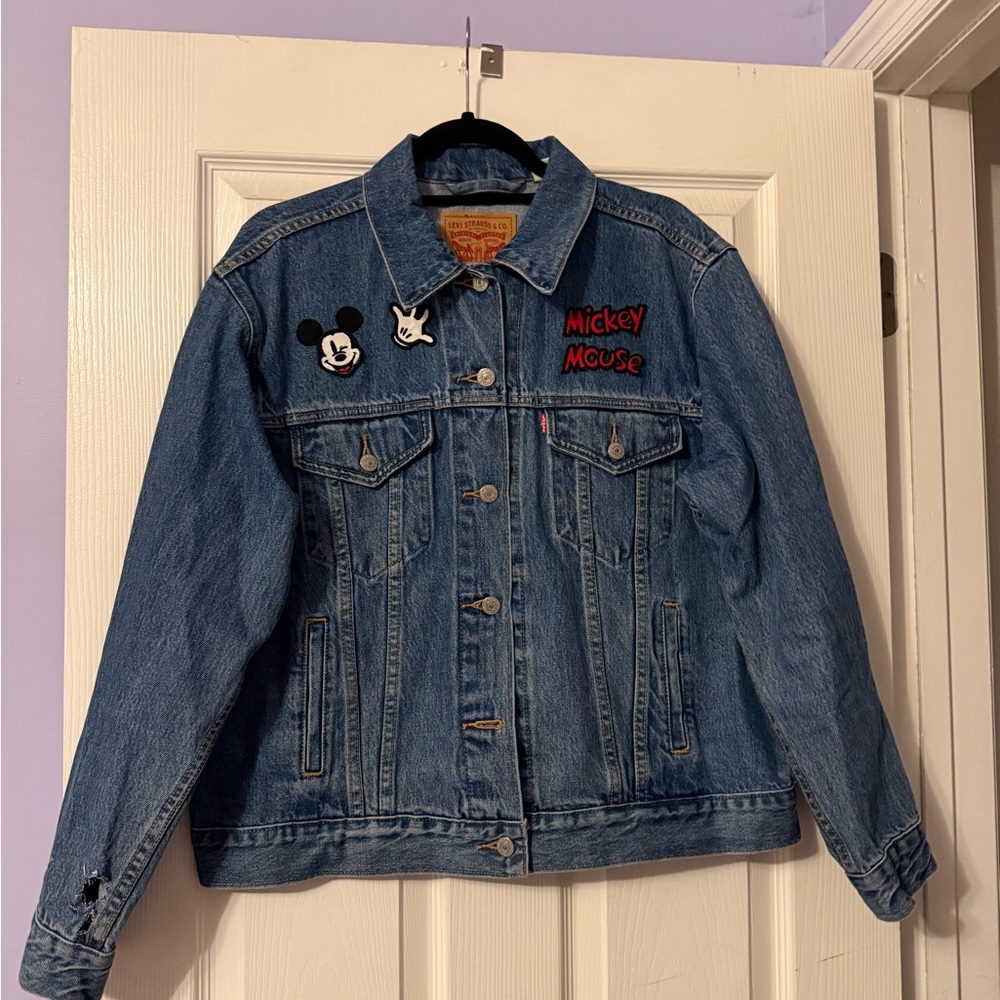 Levi's Blue Denim Jacket with Mickey Mouse Patches
